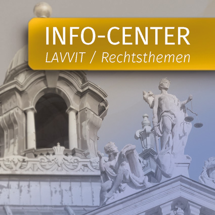 Der Button zum Info-Center mit vielen Rechtsthemen